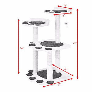 42" Cat Tree Pets Jumping Climbing Frame