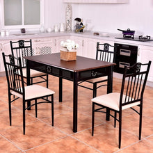 Load image into Gallery viewer, 5 Piece Kitchen Dining Set Wood Metal Table