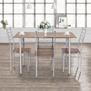 5 Pieces Dining Table Set 1 Wooden Dining