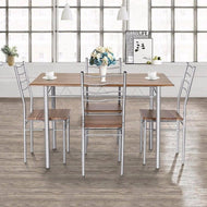 5 Pieces Dining Table Set 1 Wooden Dining