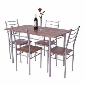 5 Pieces Dining Table Set 1 Wooden Dining