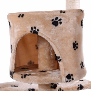 Beige Paws Printed 80" Cat Tree Condo