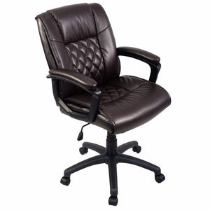 Ergonomic PU Leather Mid-Back Executive