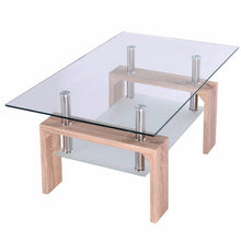 Load image into Gallery viewer, Rectangular Glass Coffee Table with Storage