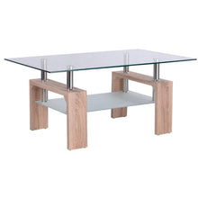 Load image into Gallery viewer, Rectangular Glass Coffee Table with Storage