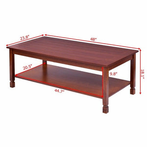 Wood Coffee Table Rectangle Cocktail Table