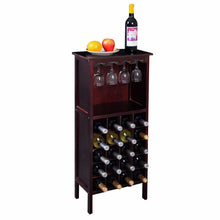 Load image into Gallery viewer, Wood Wine Cabinet Retro Burgundy 20 Bottles