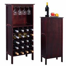 Load image into Gallery viewer, Wood Wine Cabinet Retro Burgundy 20 Bottles