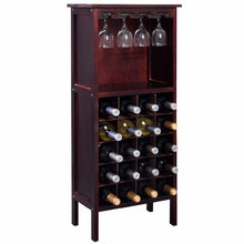 Load image into Gallery viewer, Wood Wine Cabinet Retro Burgundy 20 Bottles