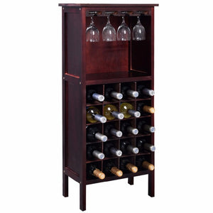 Wood Wine Cabinet Retro Burgundy 20 Bottles