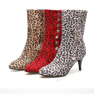 Leopard-Printed Shoes Women's Snow Boots