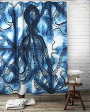 Load image into Gallery viewer, OCTOPUS SHIBORI SHOWER CURTAIN