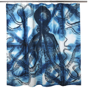 OCTOPUS SHIBORI SHOWER CURTAIN