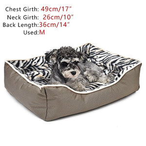 Soft Dog Bed Zebra Pattern Pet  Warm House Puppy