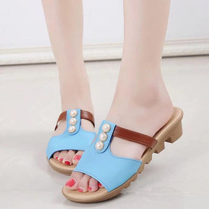 Summer Cut Out Pearl Sandals Fashion Flip Flops