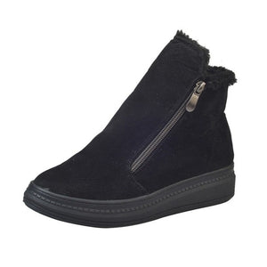 Women's Shoes Boots Warm Flockr Low Heels Zipper