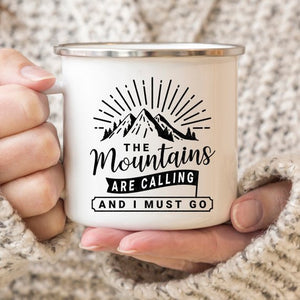 Mountain Mug Enamel Mug Wanderlust Camping Mug The