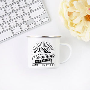 Mountain Mug Enamel Mug Wanderlust Camping Mug The