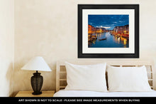 Load image into Gallery viewer, Framed Print, View On Grand Canal At Night Venice Italy