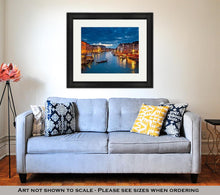 Load image into Gallery viewer, Framed Print, View On Grand Canal At Night Venice Italy