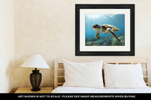 Load image into Gallery viewer, Framed Print, Hawaiian Green Sea Turtle