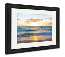 Load image into Gallery viewer, Framed Print, Sunrise Over Ocean In Miami Beach Florid