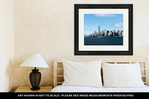 Framed Print, New York City Manhattan Skyline One World Trade Center Tower