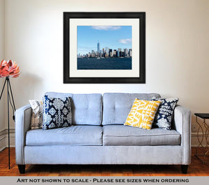 Framed Print, New York City Manhattan Skyline One World Trade Center Tower