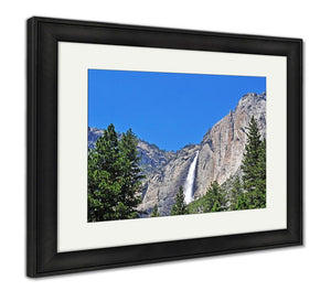 Framed Print, California View Of Yosemite Falls In Yosemite National Park