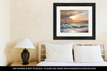 Load image into Gallery viewer, Framed Print, Oil Painting On Canvas Sailboat Against A Of Sea Sunset