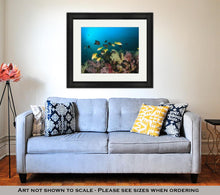 Load image into Gallery viewer, Framed Print, Coral Reef And Tropical Fish In Ocean