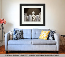 Load image into Gallery viewer, Framed Print, White Lincoln Statue Close Up Memorial Washington Dc