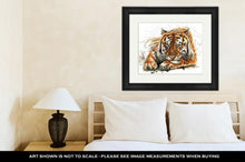 Load image into Gallery viewer, Framed Print, Tiger Animals Watercolor Wild Cat Illustration Graphic Wildlife